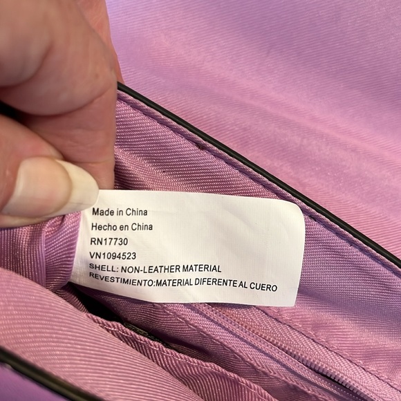 A new day  Satchel  Crossbody bag  NWOT Orchid color  vegan looks genuine   gold - Picture 13 of 16